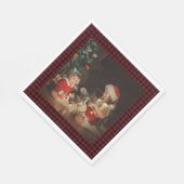 Christmas Red Plaid Custom Family Photo Servet (Hoek)