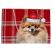 Christmas Red Plaid Pomeranian Dog Lover Groot Cadeauzakje (Achterkant)
