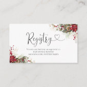 Christmas Red Poinsettia Baby shower Register Informatiekaartje (Voorkant)