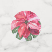 CHRISTMAS RED POINSETTIA-STROOMTABEL CONFETTI (Kleine voorkant)