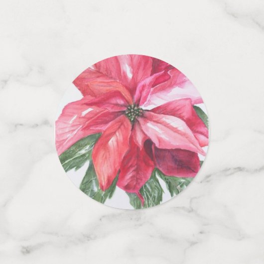 CHRISTMAS RED POINSETTIA-STROOMTABEL CONFETTI (Kleine voorkant)