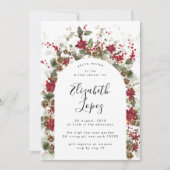 Christmas Red Poinsettia Vrijgezellenfeest Kaart (Voorkant)