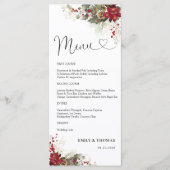 Christmas Red Poinsettia Vrijgezellenfeest Menu (Voorkant)