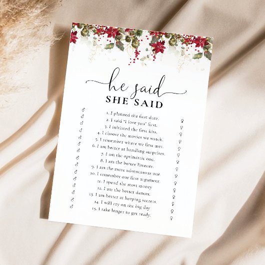 Christmas Red Poinsettia Vrijgezellenfeest spel