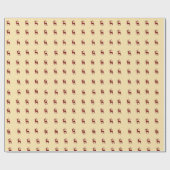 Christmas Red Reindeer  Cadeaupapier (Vlak)