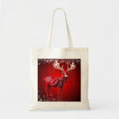 Christmas Red Reindeer Snowflakes Winter Holidays Tote Bag (Voorkant)