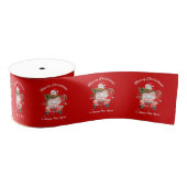 Christmas red santa truck with gifts grosgrain lint (Spoel)