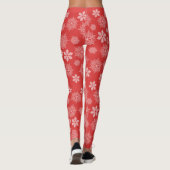 Christmas Red Snowflakes Holiday Cute Pattern Leggings (Achterkant)
