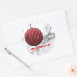 Christmas Red Sparkly Swirl Ornament Ronde Sticker