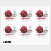 Christmas Red Sparkly Swirl Ornament Ronde Sticker (Vel)
