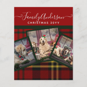 CHRISTMAS Red Tartan Photo Collage Flyer