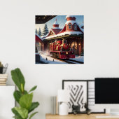 Christmas Red Train Poster (Thuiskantoor)