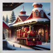 Christmas Red Train Poster (Voorkant)