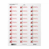 Christmas Red Tree - Retouradreslabels Etiket (Full Sheet)