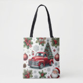 Christmas Red Truck and Santa Pattern  Tote Bag (Voorkant)