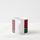 Christmas  Red Truck Buffalo Plaid Naam toevoegen Espresso Kop (Achterkant)