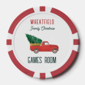 Christmas Red Truck Family Games Room Custom Poker Chips (Voorkant)
