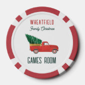 Christmas Red Truck Family Games Room Custom Poker Chips (Achterkant)