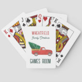 Christmas Red Truck Family Games Room Custom Pokerkaarten (Achterkant)