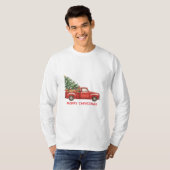 Christmas Red Truck Tree Transport T-shirt (Voorkant volledig)