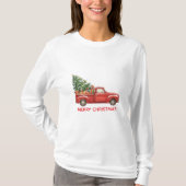 Christmas Red Truck Tree Transport T-shirt (Voorkant)