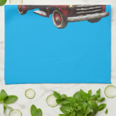 christmas, red, truck, vintage, theedoek (Gevouwen)