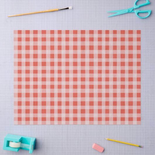 Christmas Red White Gingham Tissuepapier (Craft)