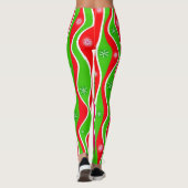 CHRISTMAS RED, WHITE & GREEN STRIPES LEGGINGS (Achterkant)