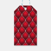 CHRISTMAS RED & WHITE TUFTED LOOK PATTERN CADEAULABEL (Voorkant)
