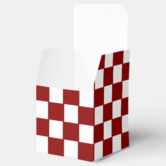 Christmas Red with White Square Pattern Classic Bedankdoosjes (Geopend)