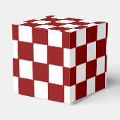 Christmas Red with White Square Pattern Classic Bedankdoosjes (Achterkant)