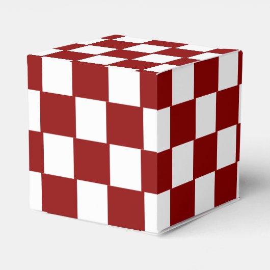 Christmas Red with White Square Pattern Classic Bedankdoosjes (Achterkant)