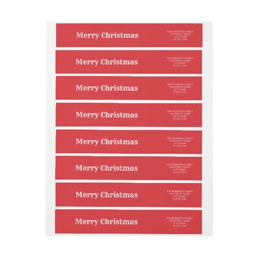 Christmas Red Wraparound Retouradres Label (Vel)