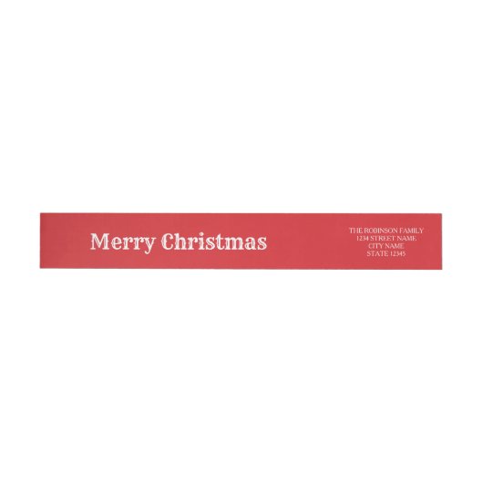 Christmas Red Wraparound Retouradres Label (Individueel)