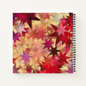 CHRISTMAS Red Yellow Stars Persoonlijk vierkant Notitieboek (Achterkant)