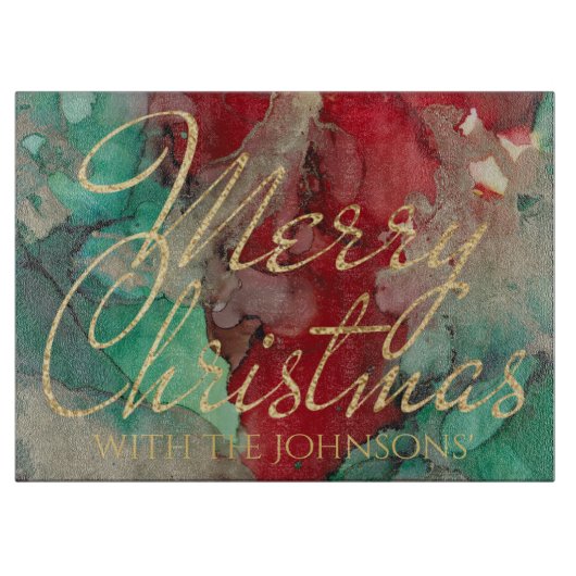 Christmas Reds Greens Golds Snijplank (Voorkant)