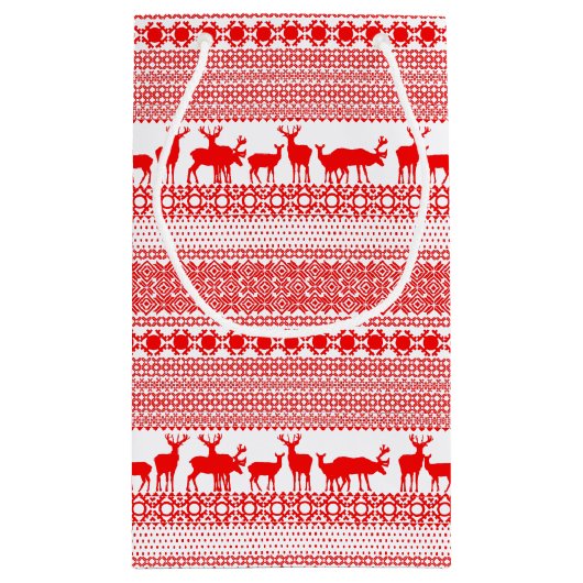 CHRISTMAS REIN DEER LAPLAND PATTERN S Cadeautas (Achterkant)