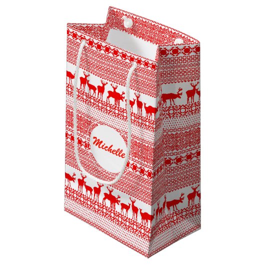 CHRISTMAS REIN DEER LAPLAND PATTERN S Cadeautas (Voorkant Gekanteld)