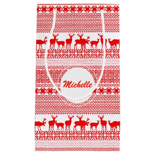 CHRISTMAS REIN DEER LAPLAND PATTERN S Cadeautas (Voorkant)