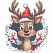 christmas Reindeer (1) Sticker (Voorkant)