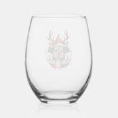 christmas Reindeer (1) Wijnglas Zonder Voet (Achterkant)