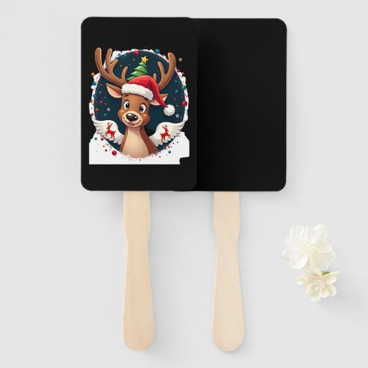 christmas Reindeer (2) Handwaaier (Voorkant en achterkant)
