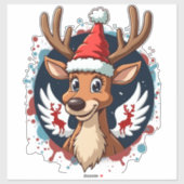 christmas Reindeer (2) Sticker (Vel)