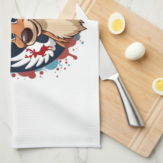 christmas Reindeer (2) Theedoek (Quarter Fold)