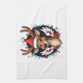 christmas Reindeer (2) Theedoek (Verticaal)