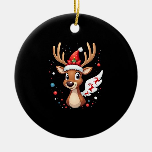 christmas Reindeer (5) Keramisch Ornament (Voorkant)