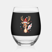 christmas Reindeer (5) Wijnglas Zonder Voet (Voorkant)