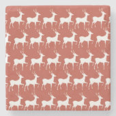 Christmas Reindeer Absorbent Stone Coaster Stenen Onderzetter (Voorkant)