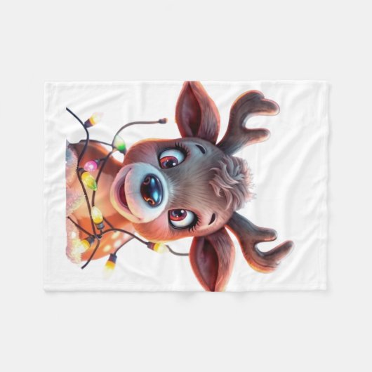 Christmas reindeer - baby blanket fleece deken (Voorkant (Horizontaal))