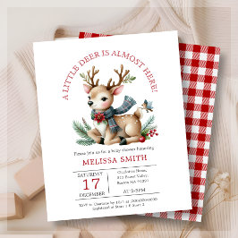 Christmas Reindeer Baby shower Budget Uitnodiging